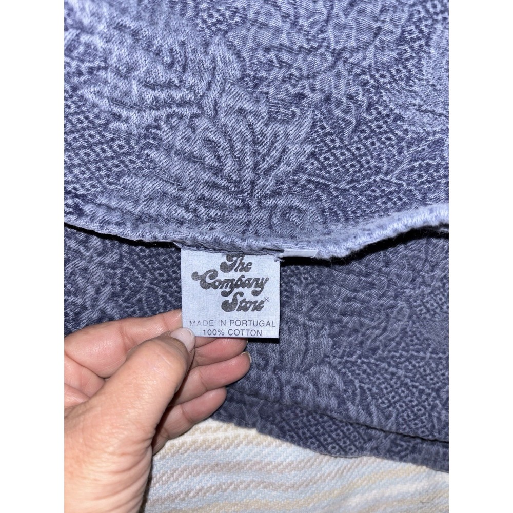 Company‎ Store Floral Quilted Cotton Pillow Shams Blue  27x17 Scalloped Portugal - Picture 2 of 7